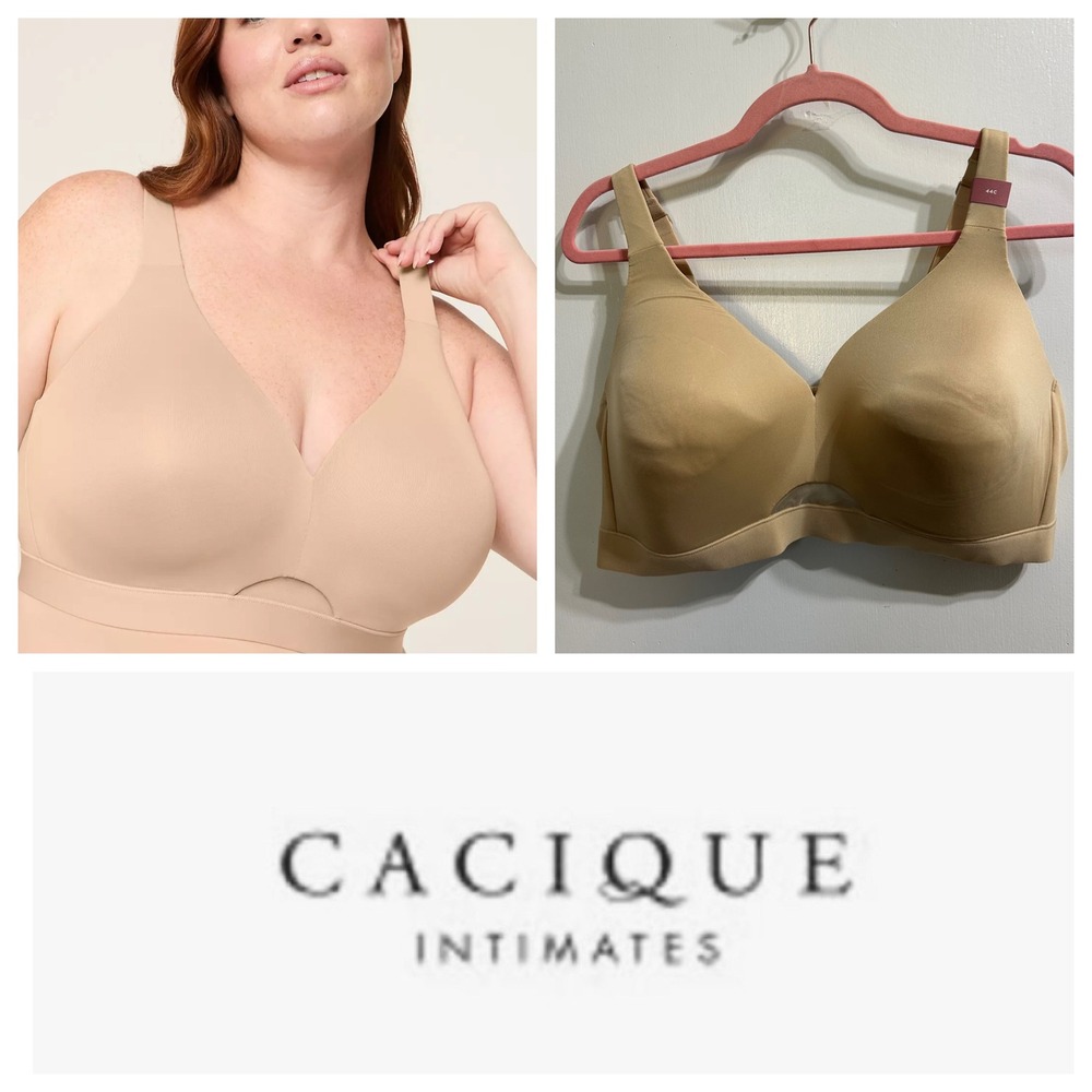 Cacique Comfort Bliss Lightly Lined No-Wire Bra Tan 44C NWT